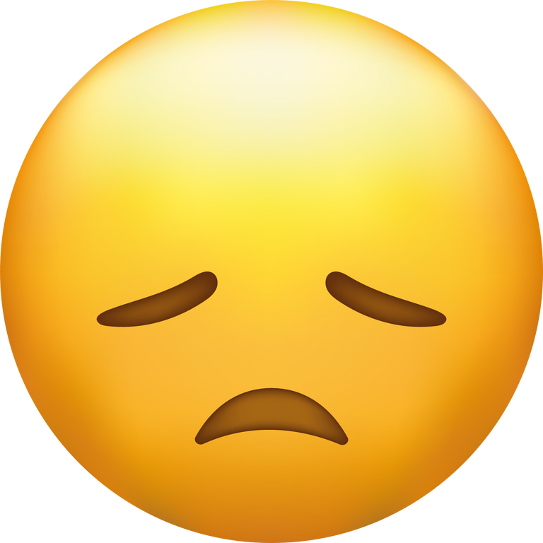 Disappointed emoji. Sad face, unhappy emoticon